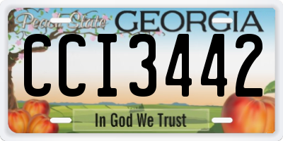 GA license plate CCI3442