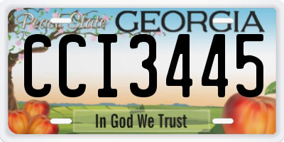 GA license plate CCI3445