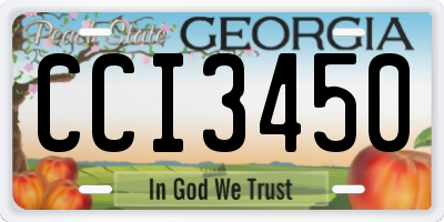 GA license plate CCI3450