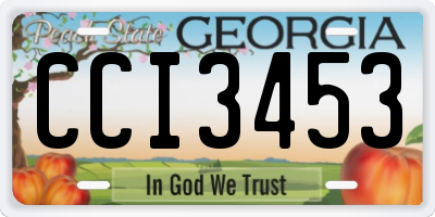 GA license plate CCI3453