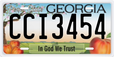 GA license plate CCI3454