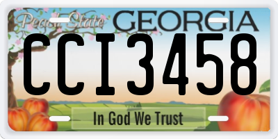 GA license plate CCI3458