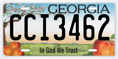 GA license plate CCI3462