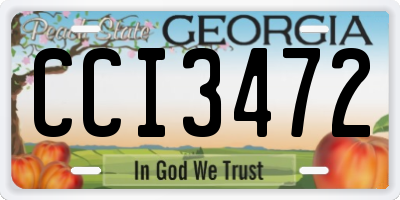 GA license plate CCI3472