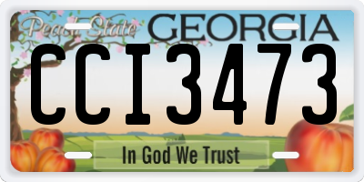 GA license plate CCI3473