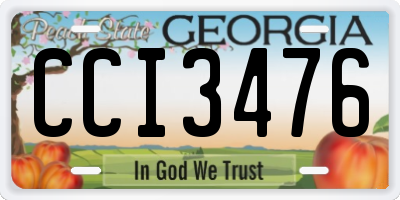 GA license plate CCI3476