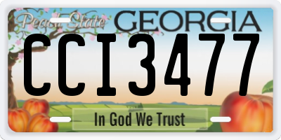 GA license plate CCI3477