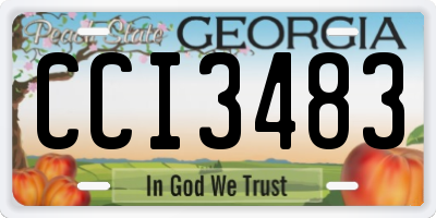 GA license plate CCI3483