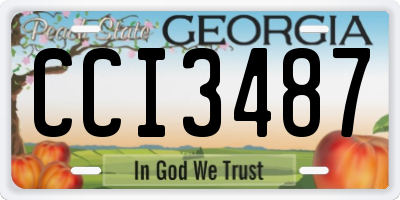GA license plate CCI3487