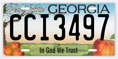GA license plate CCI3497