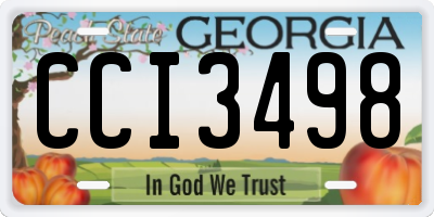 GA license plate CCI3498
