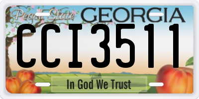GA license plate CCI3511