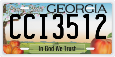 GA license plate CCI3512