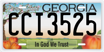 GA license plate CCI3525