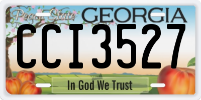 GA license plate CCI3527