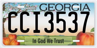 GA license plate CCI3537