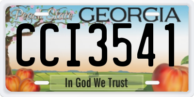GA license plate CCI3541