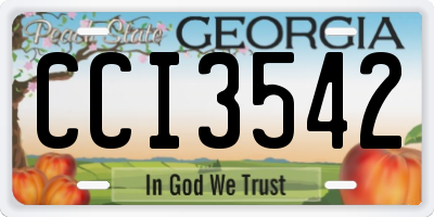 GA license plate CCI3542