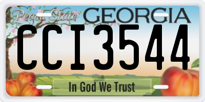 GA license plate CCI3544