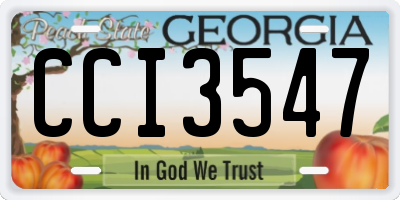 GA license plate CCI3547