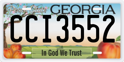GA license plate CCI3552