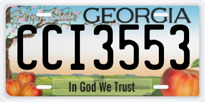 GA license plate CCI3553