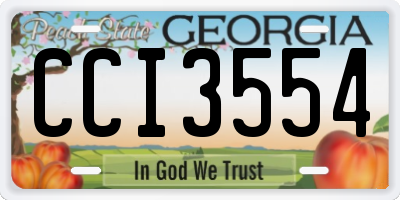 GA license plate CCI3554