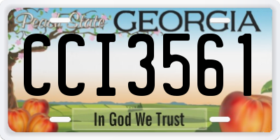 GA license plate CCI3561