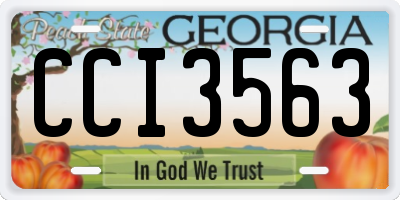 GA license plate CCI3563