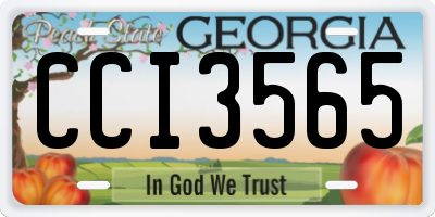GA license plate CCI3565