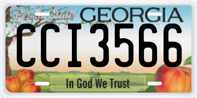 GA license plate CCI3566