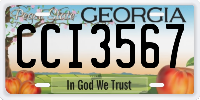 GA license plate CCI3567