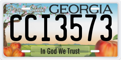 GA license plate CCI3573