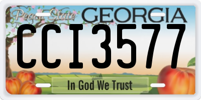 GA license plate CCI3577