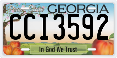 GA license plate CCI3592