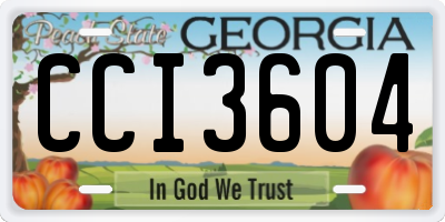 GA license plate CCI3604