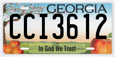 GA license plate CCI3612