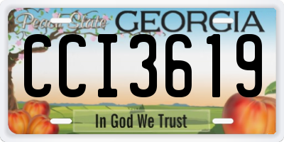 GA license plate CCI3619