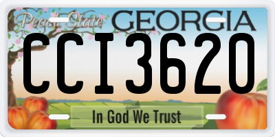 GA license plate CCI3620