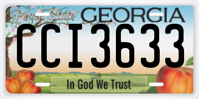 GA license plate CCI3633