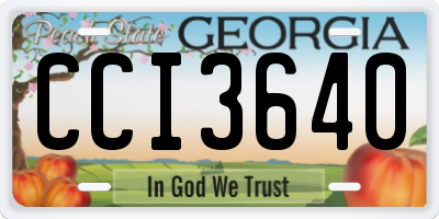 GA license plate CCI3640