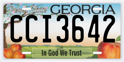 GA license plate CCI3642