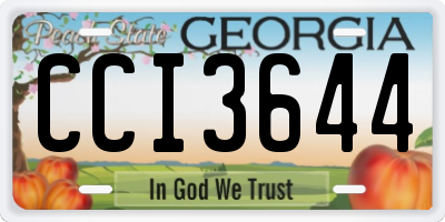 GA license plate CCI3644