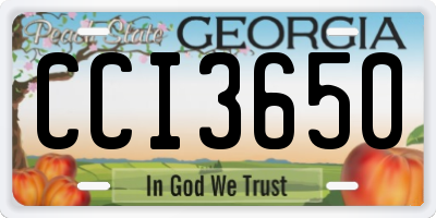 GA license plate CCI3650