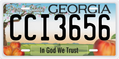 GA license plate CCI3656