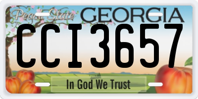 GA license plate CCI3657