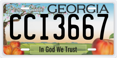 GA license plate CCI3667