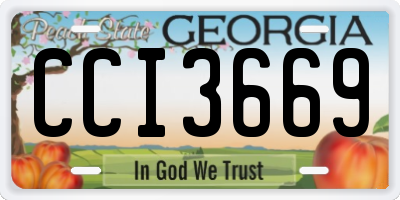 GA license plate CCI3669