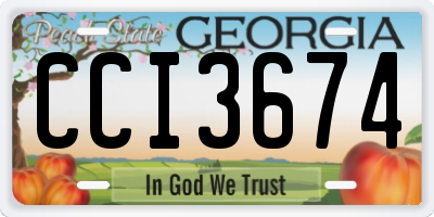 GA license plate CCI3674
