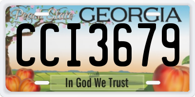 GA license plate CCI3679
